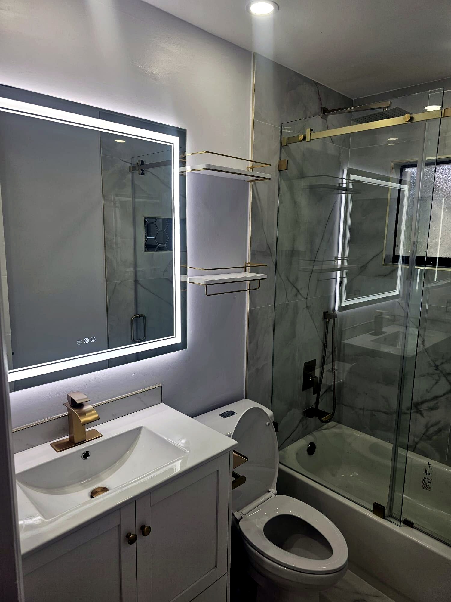 Custom bathroom renovation with tile work